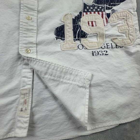 RARE Vtg Ralph Lauren Winged Foot 1932 LA Embroidered Button Down Shirt Mens XXL - Picture 14 of 15